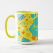 ターコイズイエローの管理職の日アイコン マグカップ (左)
