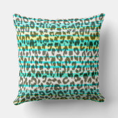 ターコイズイエローヒョウのプリントスキン クッション (裏面)