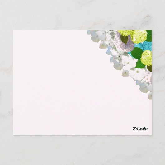 ターコイズイエローフローラテーブルの座席番号カード ポストカード (裏面)