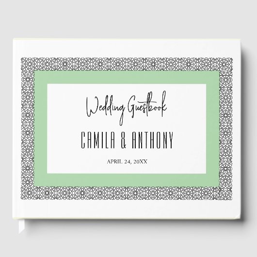ターコイズイスラーム縁ど幾何結婚 ゲストブック (正面)