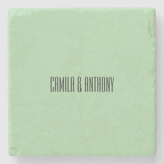 ターコイズイスラーム縁ど幾何結婚 ストーンコースター (正面)