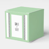 ターコイズイスラーム縁ど幾何結婚 フェイバーボックス (正面サイド)