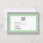 ターコイズイスラーム縁ど幾何結婚 出欠カード (正面)