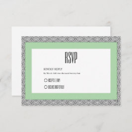 ターコイズイスラーム縁ど幾何結婚 出欠カード