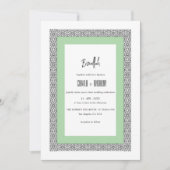 ターコイズイスラーム縁ど幾何結婚 招待状 (正面)