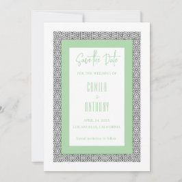 ターコイズイスラーム縁ど幾何結婚 招待状