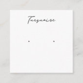 ターコイズイヤリングジュエリー表示カード エンクロージャーカード (正面)