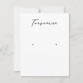 ターコイズイヤリングジュエリー表示カード 出欠カード (正面)