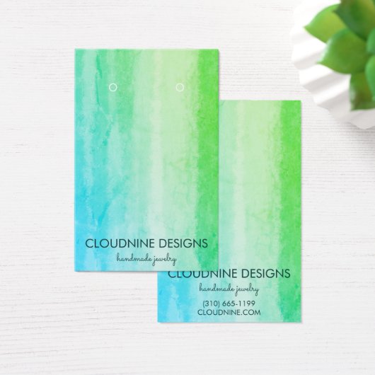 ターコイズイヤリングネックレスジュエリー表示カード (デスク)