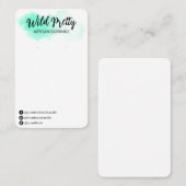 ターコイズインクのイヤリングディスプレイカード 名刺 (正面/裏面)