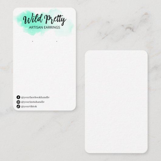 ターコイズインクのイヤリングディスプレイカード 名刺 (正面/裏面)