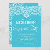 ターコイズインディアンレース婚約パーティ招待状 招待状 (正面/裏面)