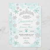 ターコイズウィンターワンダーランドスノーフレークキンセアニェラ 招待状 (正面/裏面)