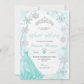 ターコイズウィンターワンダーランドスノーフレークスウィート16 招待状 (正面)
