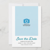 ターコイズウェーブ写真日付カードの保存 セーブザデート (正面)