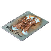 ターコイズウエスタンカウボーブーツノートブック ノートブック (左側)