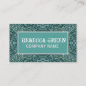 ターコイズウエスタンカントリーレザーファッション女性のカーボーイ 名刺 (正面)