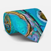 ターコイズウォーターと島抽象芸術アート ネクタイ (ロール)