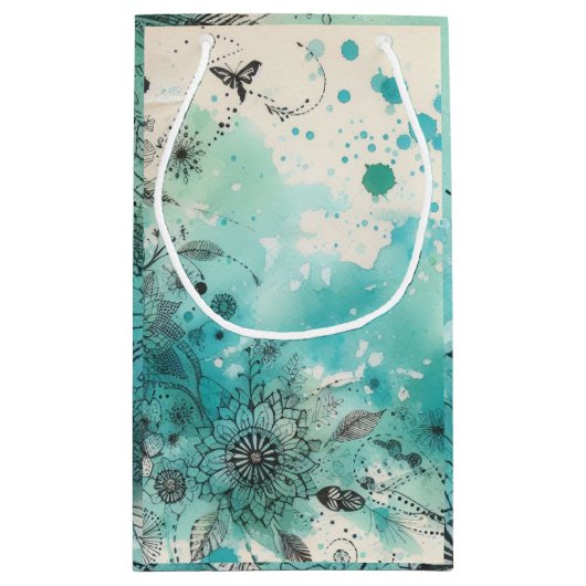 ターコイズウォーターカラーエフエメラ スモールペーパーバッグ (裏面)