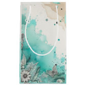 ターコイズウォーターカラーエフエメラ スモールペーパーバッグ (正面)