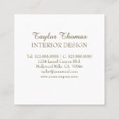 ターコイズウォーターカラージェムストーン金ゴールドリングや輪 スクエア名刺 (裏面)