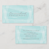 ターコイズウォーターカラーデコビジネスカード 名刺 (正面/裏面)
