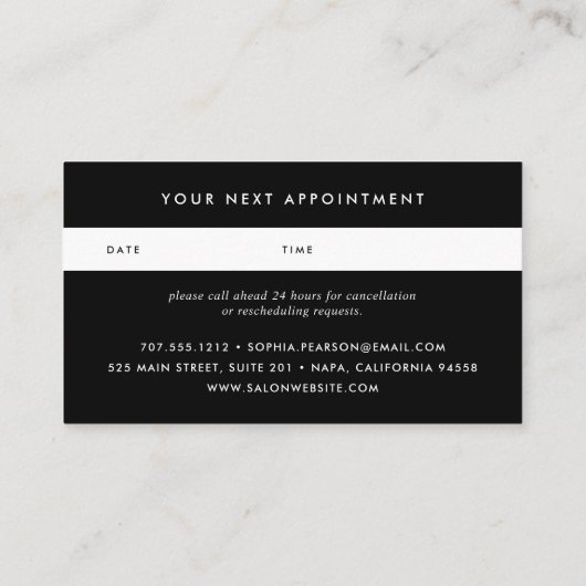 ターコイズウォーター色ブロ |アポイントメントカード 予約カード (裏面)