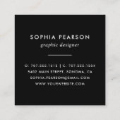 ターコイズウォーター色ブロ スクエア名刺 (裏面)