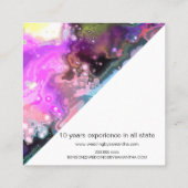 ターコイズウオータカラーウェディングプランナースクエアブシン スクエア名刺 (裏面)