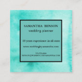 ターコイズウオータカラーウェディングプランナースクエア スクエア名刺 (裏面)