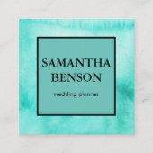 ターコイズウオータカラーウェディングプランナースクエア スクエア名刺 (正面)
