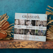 ターコイズウッドグランパ我々愛する写真コラージュ フォトプラーク (側面)