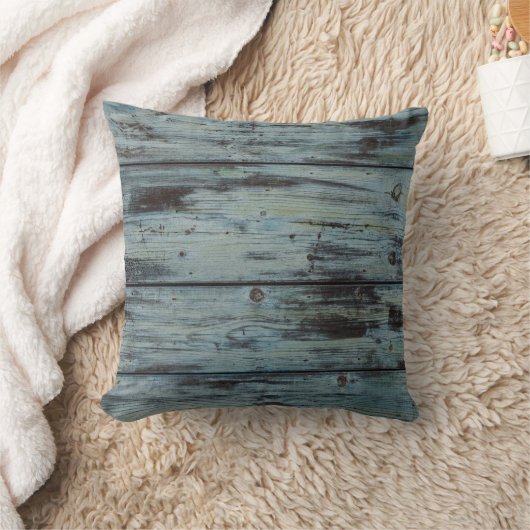 ターコイズウッドデザインヴィンテージシャビーシックなギフト クッション (ブランケット)