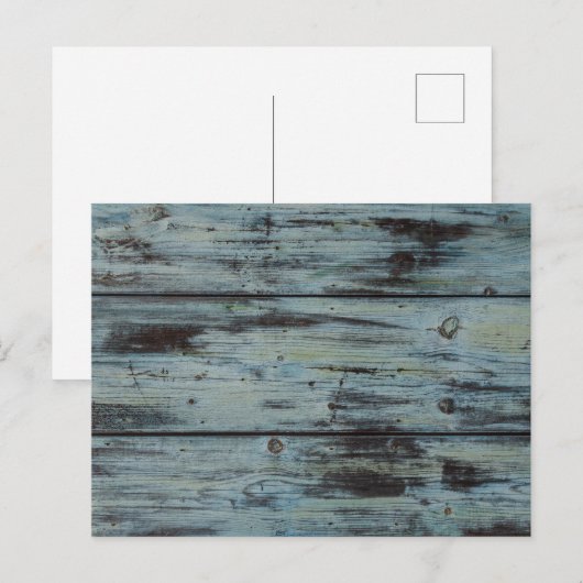 ターコイズウッドデザインヴィンテージシャビーシックなギフト シーズンポストカード (正面/裏面)