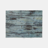 ターコイズウッドデザインヴィンテージシャビーシックなギフト フリースブランケット (正面(横))