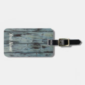 ターコイズウッドデザインヴィンテージシャビーシックなギフト ラゲッジタグ (正面横)