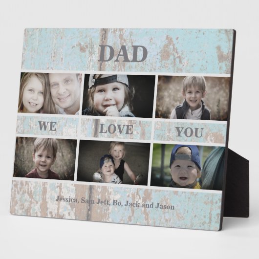 ターコイズウッドパパ我々愛Youフォトコラージュ フォトプラーク (側面)