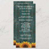 ターコイズウッド素朴ひまわり結婚式 プログラム (正面/裏面)