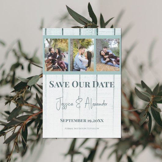 ターコイズウッド フォトコラージュ Save The Date セーブザデート