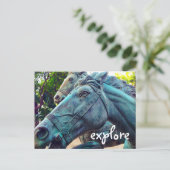 ターコイズウマアンティーク像エクスプローラースクリプト ポストカード (スタンド正面)