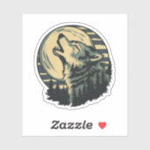 ターコイズウルフムーンデザイン シール (シート)