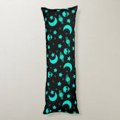 ターコイズエイリアンパターン（星と月） ボディピロー (裏面 (縦))