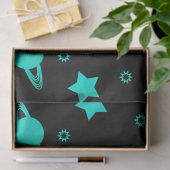 ターコイズエイリアンパターン(星と月) 薄葉紙 (ギフト)