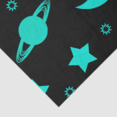 ターコイズエイリアンパターン(星と月) 薄葉紙 (詳細)