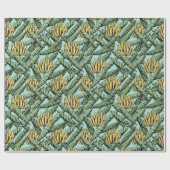 ターコイズエキゾチックイエローバナナズ離れと ラッピングペーパー (フラット)