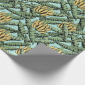 ターコイズエキゾチックイエローバナナズ離れと ラッピングペーパー (角)