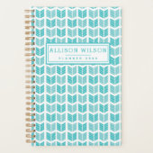 ターコイズエスニックアステカ矢印パターン プランナー手帳 (正面)