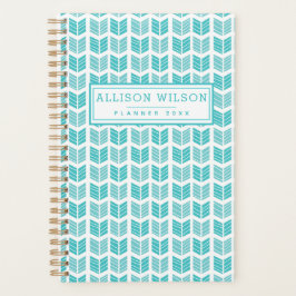 ターコイズエスニックアステカ矢印パターン プランナー手帳