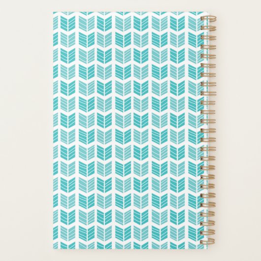 ターコイズエスニックアステカ矢印パターン プランナー手帳 (裏面)