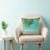 ターコイズエメラルドグリーン熱帯ビーチパームツリー クッション (椅子)